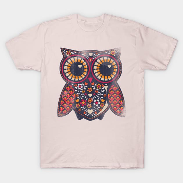 Cute floral owl T-Shirt by Josephsfunhouse